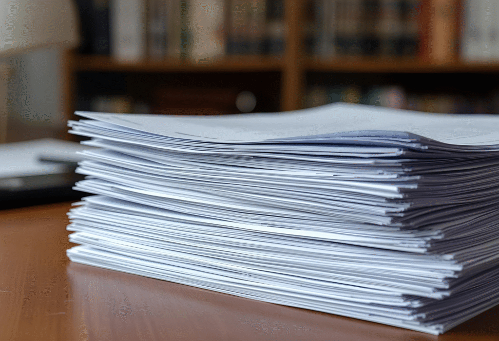 Pile de document sur un bureaux